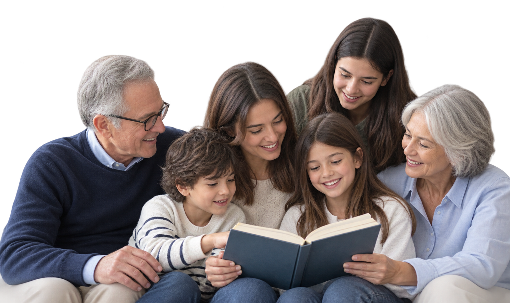 Birlikte kitap okuyan aile